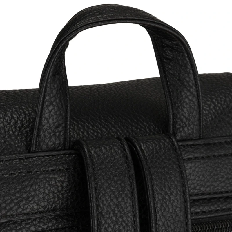 Mały plecak damski czarny ze skóry ekologicznej torebka listonoszka 2w1 miejski - Peterson