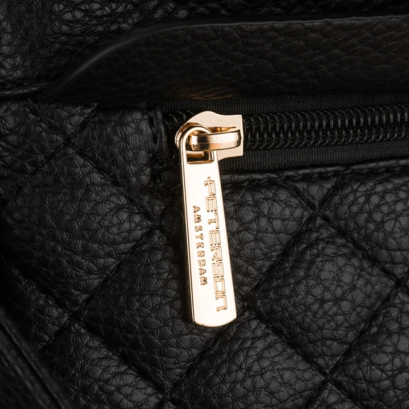 Mały plecak damski czarny ze skóry ekologicznej torebka listonoszka 2w1 miejski - Peterson