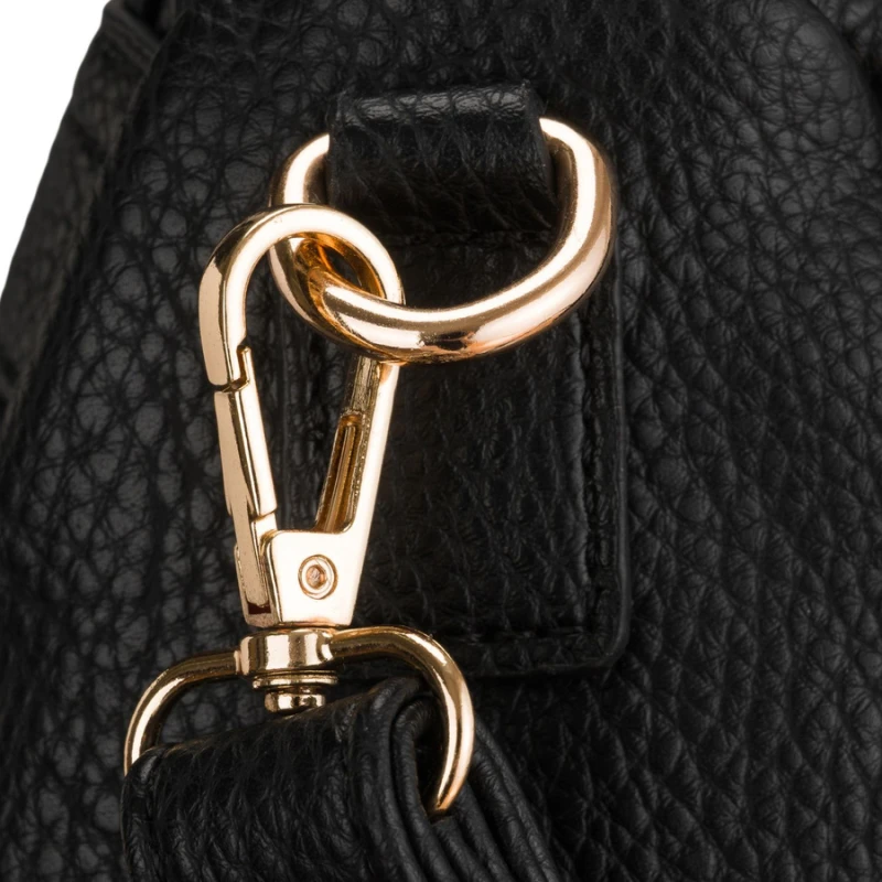 Mały plecak damski czarny ze skóry ekologicznej torebka listonoszka 2w1 miejski - Peterson