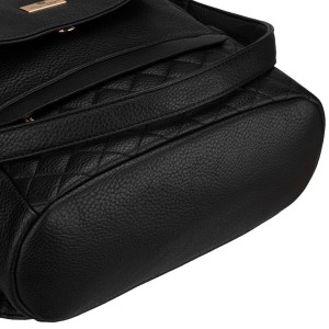 Mały plecak damski czarny ze skóry ekologicznej torebka listonoszka 2w1 miejski - Peterson