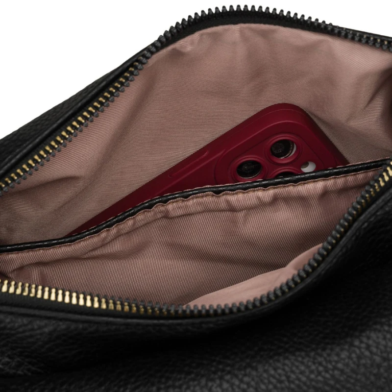 Mały plecak damski czarny ze skóry ekologicznej torebka listonoszka 2w1 miejski - Peterson