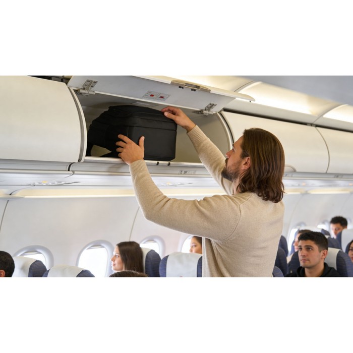 Pojemny plecak podróżny do samolotu wykonany z poliestru w czarnym kolorze - Rovicky