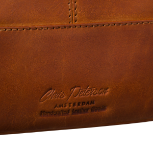 Męska brązowa skórzana nerka na biodra lub przez ramię crossbody modna mała saszetka - Peterson