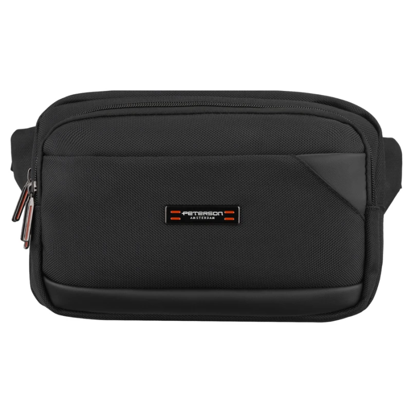 Nerka męska saszetka miejska na ramię mała listonoszka crossbody czarna lekka na suwak - Peterson