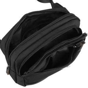 Nerka męska saszetka miejska na ramię mała listonoszka crossbody czarna lekka na suwak - Peterson