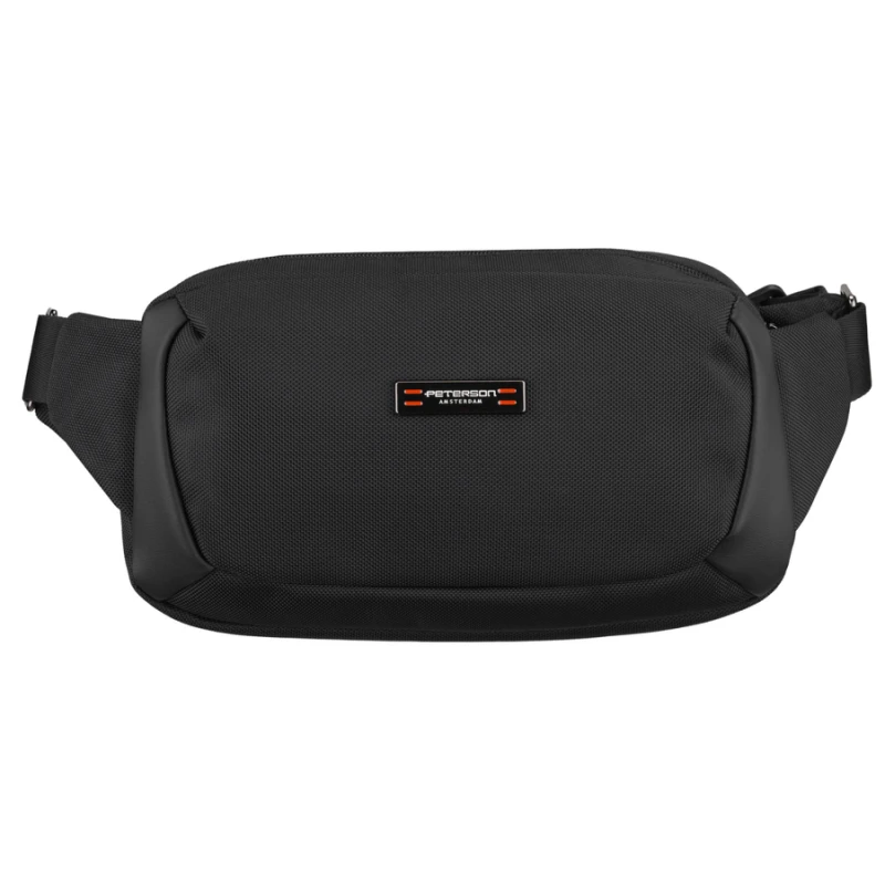 Saszetka męska na biodra czarna listonoszka nerka na ramię mała crossbody - Peterson