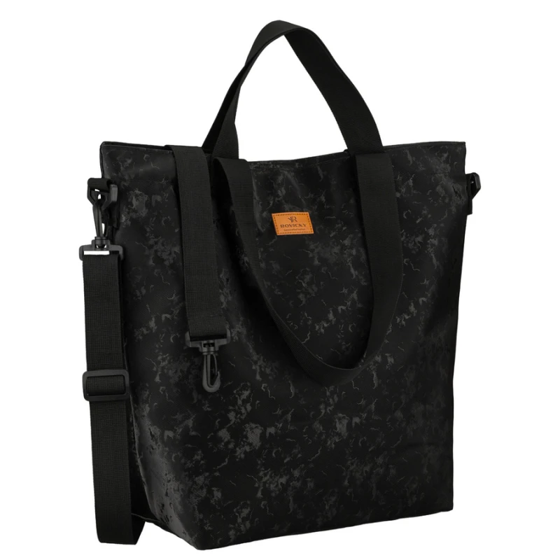 Wygodny shopper damski z poliestru w czarnym kolorze - Rovicky