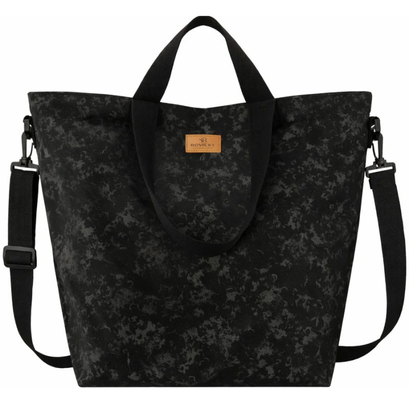 Wygodny shopper damski z poliestru w czarnym kolorze - Rovicky