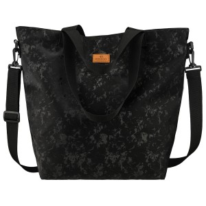 Wygodny shopper damski z poliestru w czarnym kolorze - Rovicky