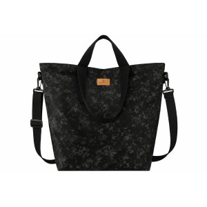 Wygodny shopper damski z poliestru w czarnym kolorze - Rovicky