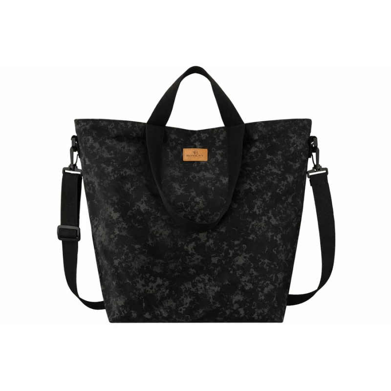 Wygodny shopper damski z poliestru w czarnym kolorze - Rovicky