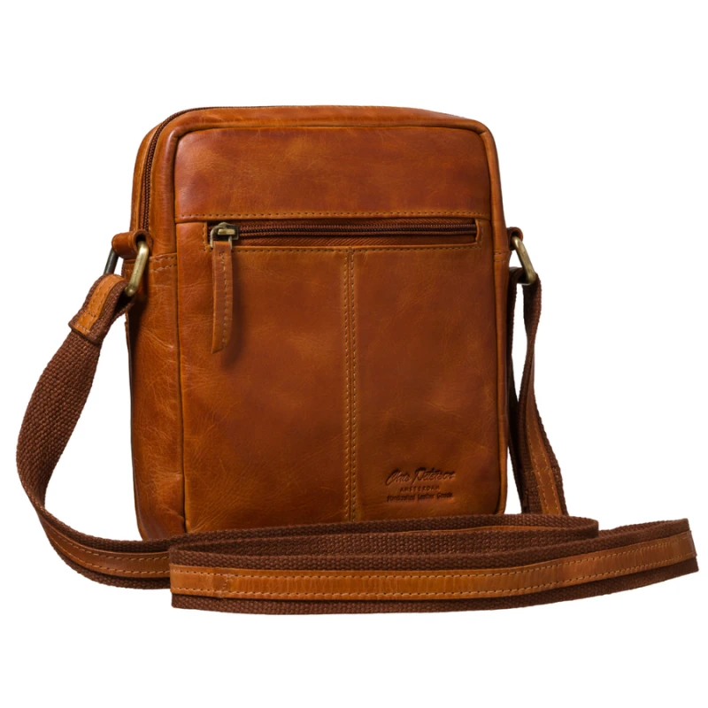 Skórzana listonoszka męska brązowa mała saszetka - Peterson
