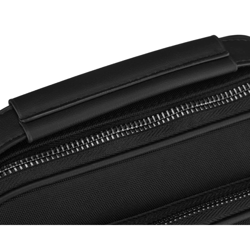 Mała listonoszka męska czarna z poliestru miejska lekka saszetka na ramię - Peterson