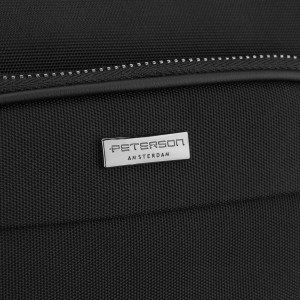 Mała listonoszka męska czarna z poliestru miejska lekka saszetka na ramię - Peterson