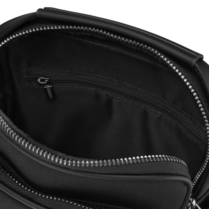 Mała listonoszka męska czarna z poliestru miejska lekka saszetka na ramię - Peterson