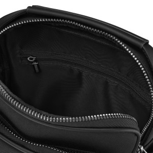 Czarna listonoszka męska mała saszetka na ramię - Peterson