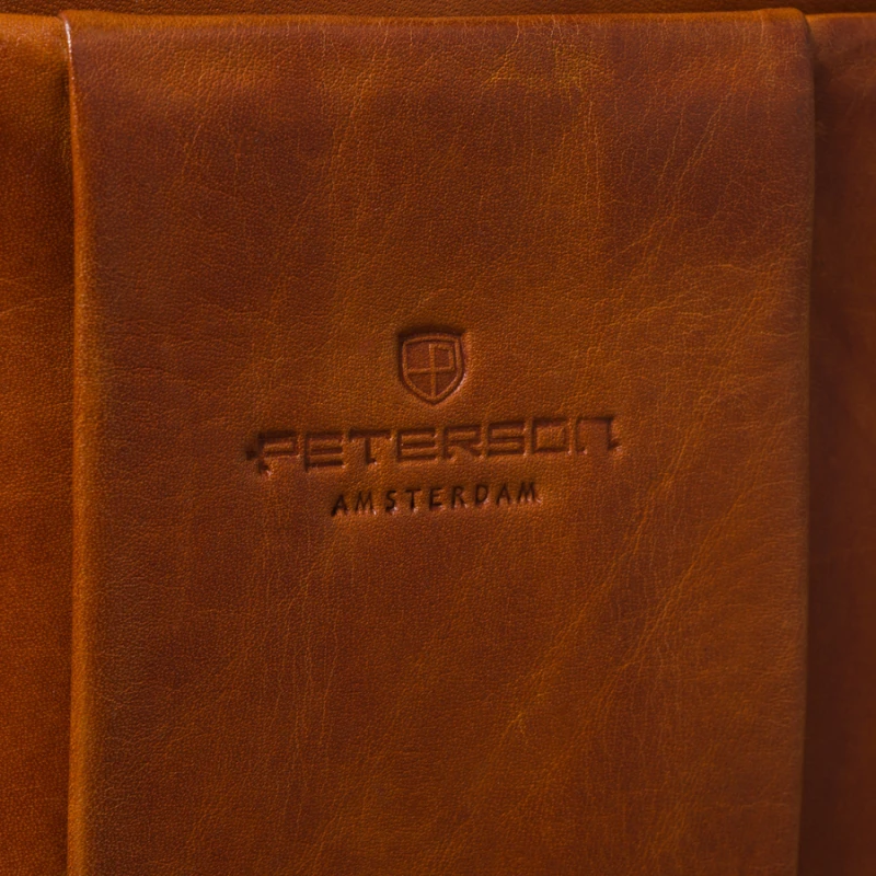 Mała torebka męska listonoszka brązowa ze skóry naturalnej saszetka na ramię - Peterson