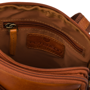 Mała torebka męska listonoszka brązowa ze skóry naturalnej saszetka na ramię - Peterson