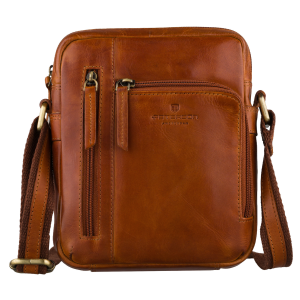 Mała listonoszka męska skórzana brązowa saszetka na ramię - Peterson
