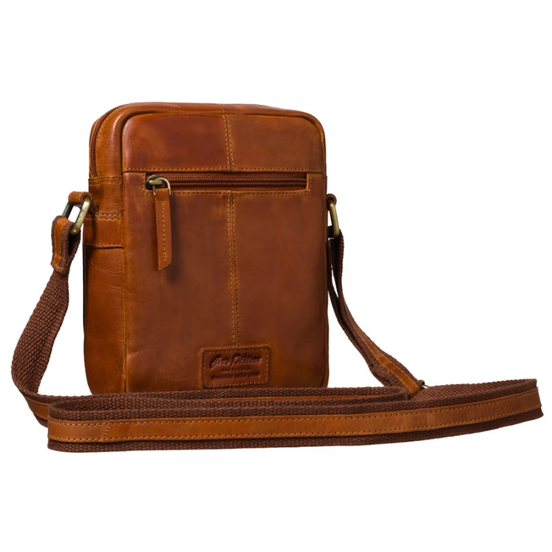 Mała listonoszka męska skórzana brązowa saszetka na ramię - Peterson