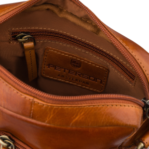 Mała listonoszka męska skórzana brązowa saszetka na ramię - Peterson
