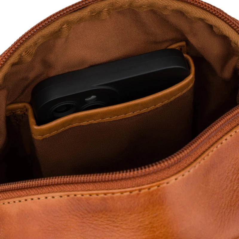 Mała listonoszka męska saszetka na ramię brązowa miejska torebka ze skóry naturalnej - Peterson