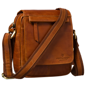 Listonoszka męska brązowa skórzana mała saszetka na ramię - Peterson