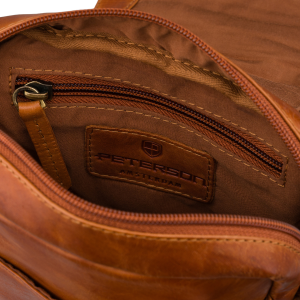 Listonoszka męska brązowa skórzana mała saszetka na ramię - Peterson