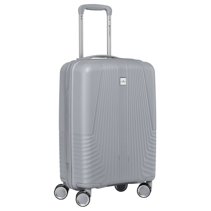 Kabinowa, szara walizka podróżna z teleskopowym uchwytem - Peterson