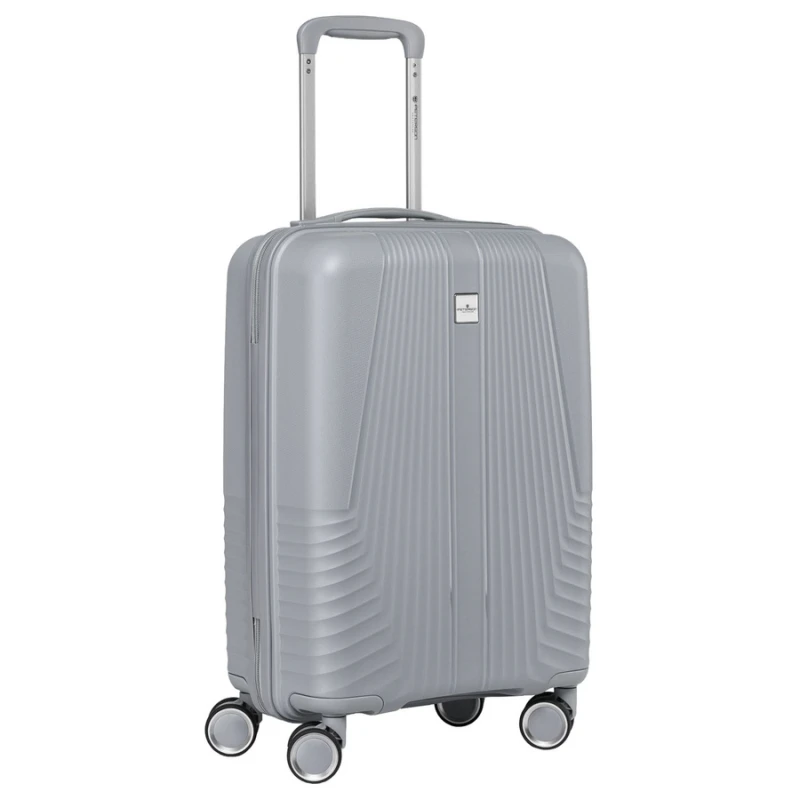 Kabinowa, szara walizka podróżna z teleskopowym uchwytem - Peterson