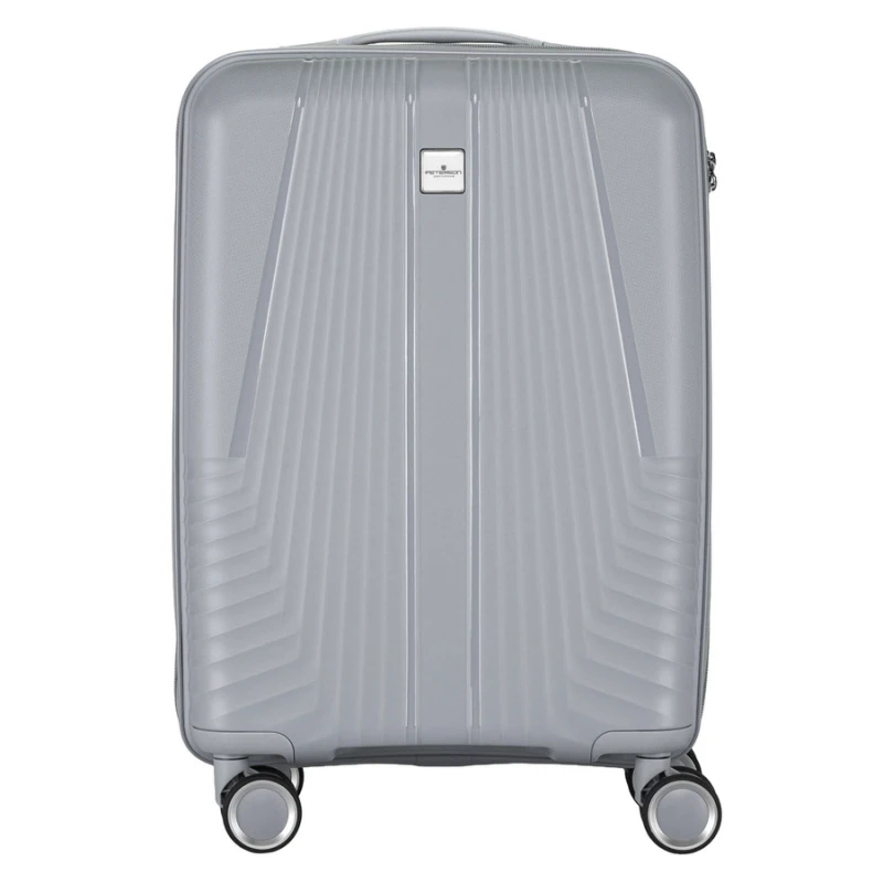 Kabinowa, szara walizka podróżna z teleskopowym uchwytem - Peterson