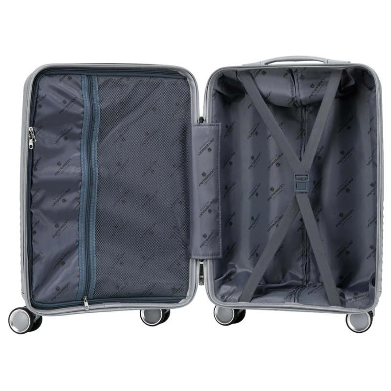 Kabinowa, szara walizka podróżna z teleskopowym uchwytem - Peterson