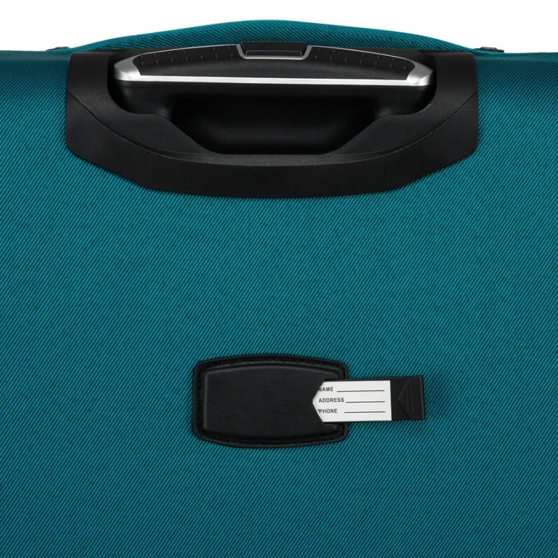 Walizka w rozmiarze M wykonana z poliestru w turkusowo-różowym kolorze - Peterson