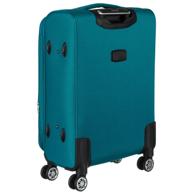 Walizka w rozmiarze M wykonana z poliestru w turkusowo-różowym kolorze - Peterson