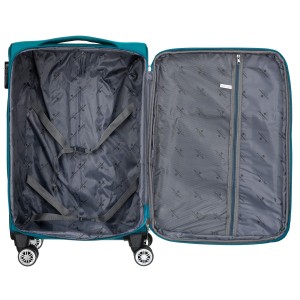 Zestaw walizek podróżnych w rozmiarach S, M i L w turkusowo-różowym - Peterson