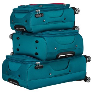 Zestaw walizek podróżnych w rozmiarach S, M i L w turkusowo-różowym - Peterson