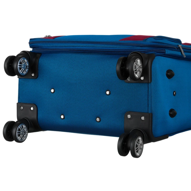 Zestaw walizek podróżnych w niebiesko-czerwonym kolorze - Peterson