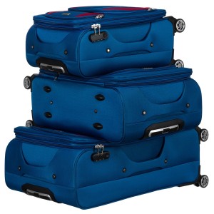Zestaw walizek podróżnych w niebiesko-czerwonym kolorze - Peterson