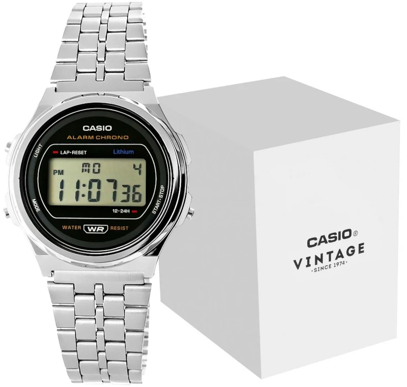 Cyfrowy wyświetlacz LCD zegarka Casio A171WE-1AEF