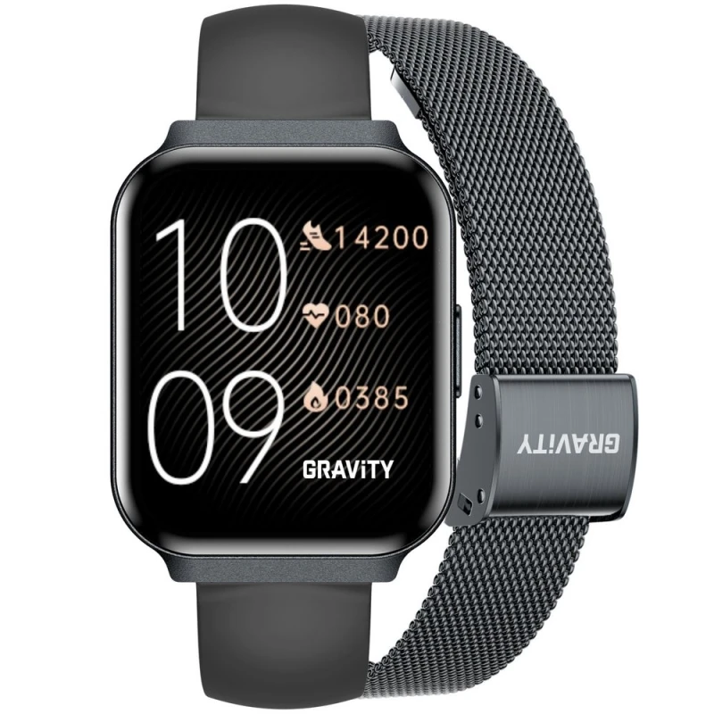Smartwatch Gravity Czarny Pasek + Bransoleta GT44-5