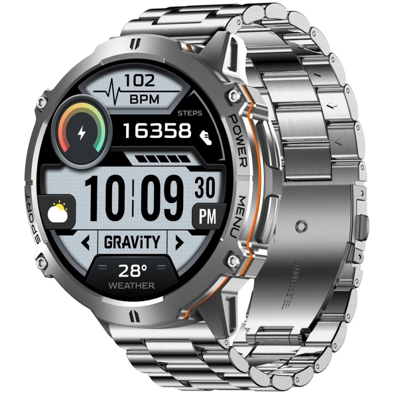 Smartwatch Gravity Grafitowy Pasek + Bransoleta GT42-3