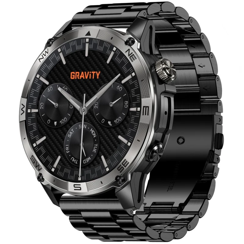 Smartwatch Gravity Czarny Pasek + Bransoleta GT46-2