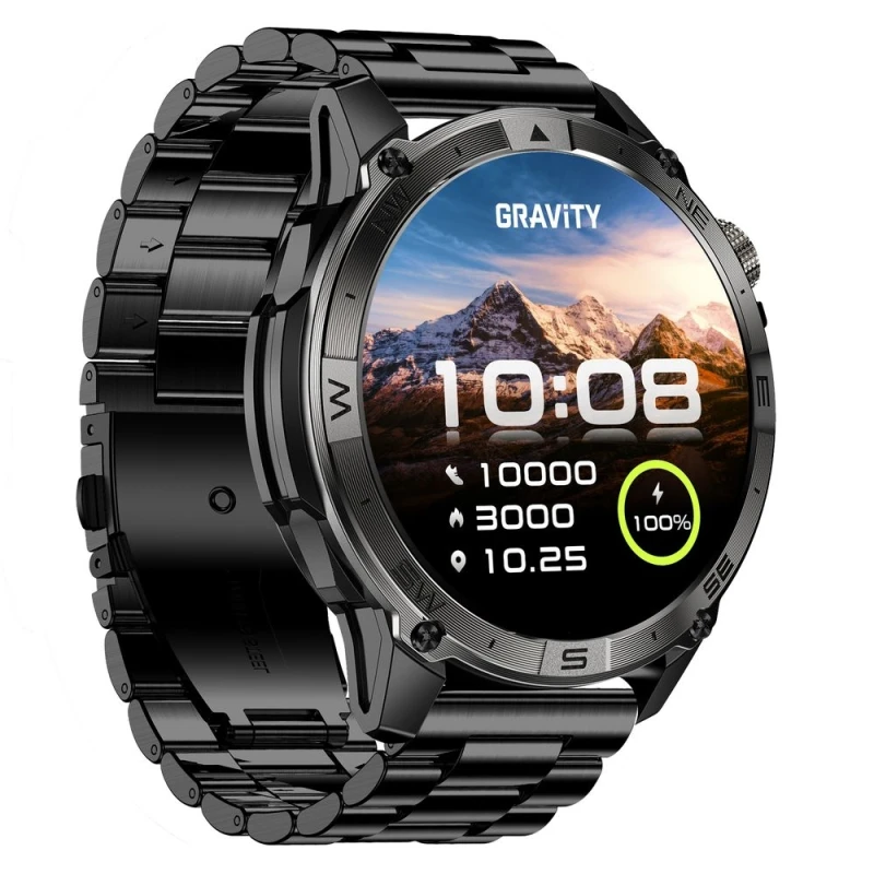 Smartwatch Gravity Czarny Pasek + Bransoleta GT46-1