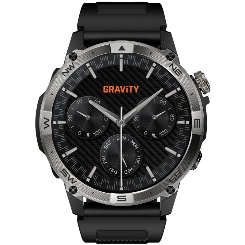 Smartwatch Gravity Czarny Pasek + Bransoleta GT46-1