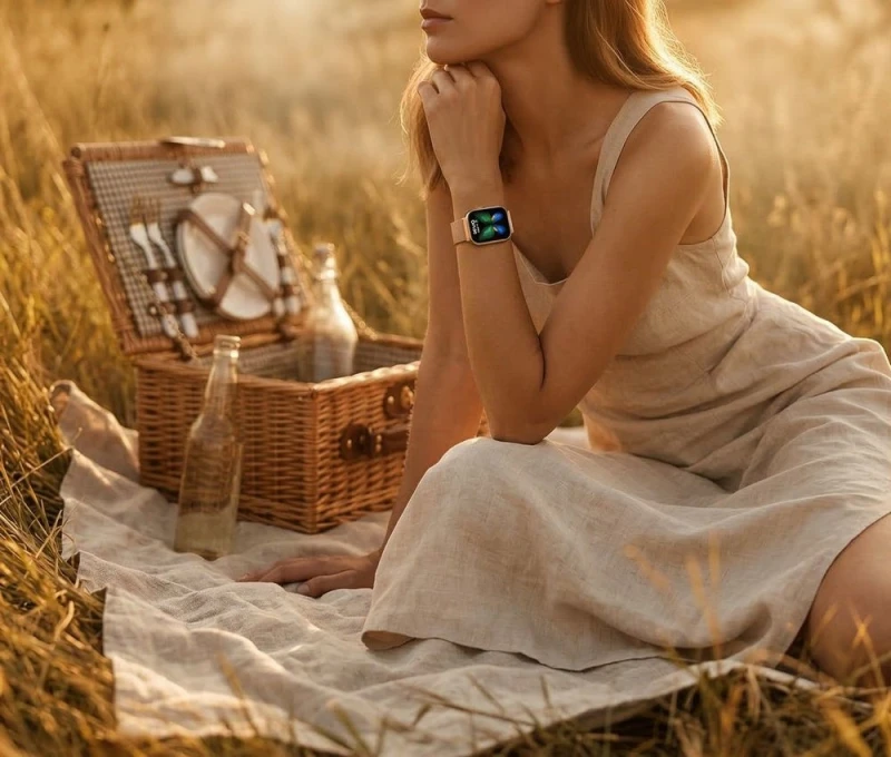 Smartwatch Gravity Różowe Złoto Pasek + Bransoleta GT44-2