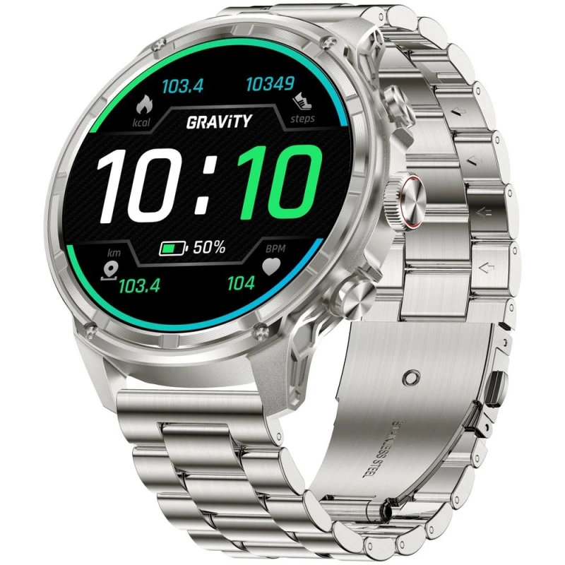 Smartwatch Gravity Srebrny Pasek + Bransoleta GT41-3