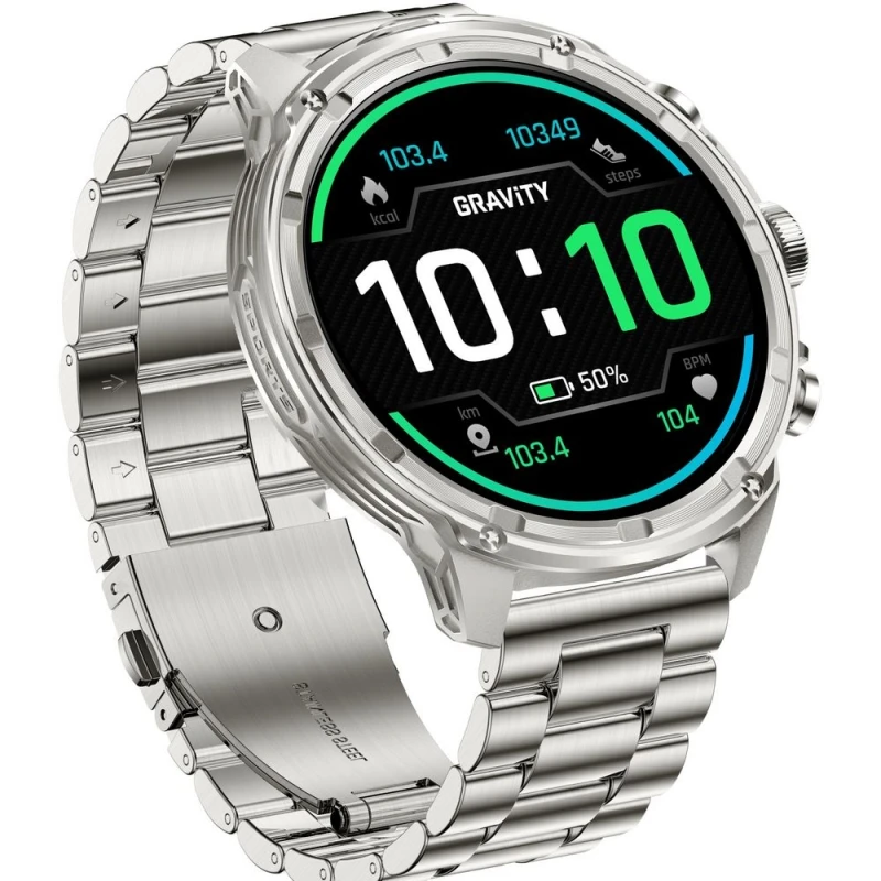 Smartwatch Gravity Srebrny Pasek + Bransoleta GT41-3