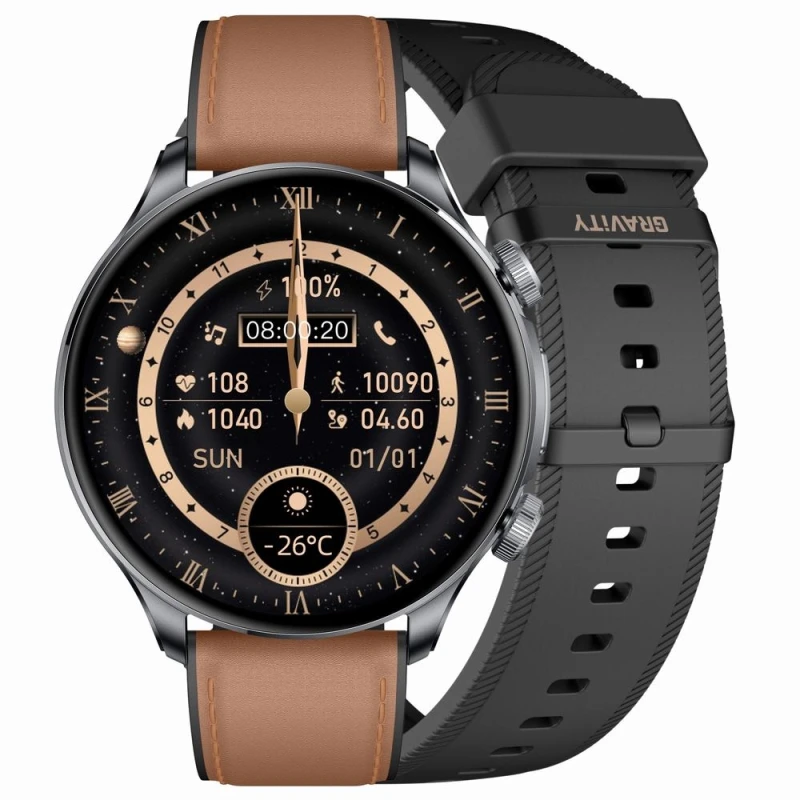 Smartwatch Gravity Czarny 2 Paski GT35-1