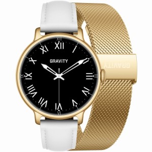 Smartwatch Gravity Złoty Bransoleta + Pasek GT33-2