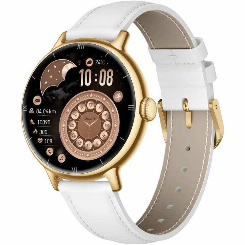 Smartwatch Gravity Złoty Bransoleta + Pasek GT33-2